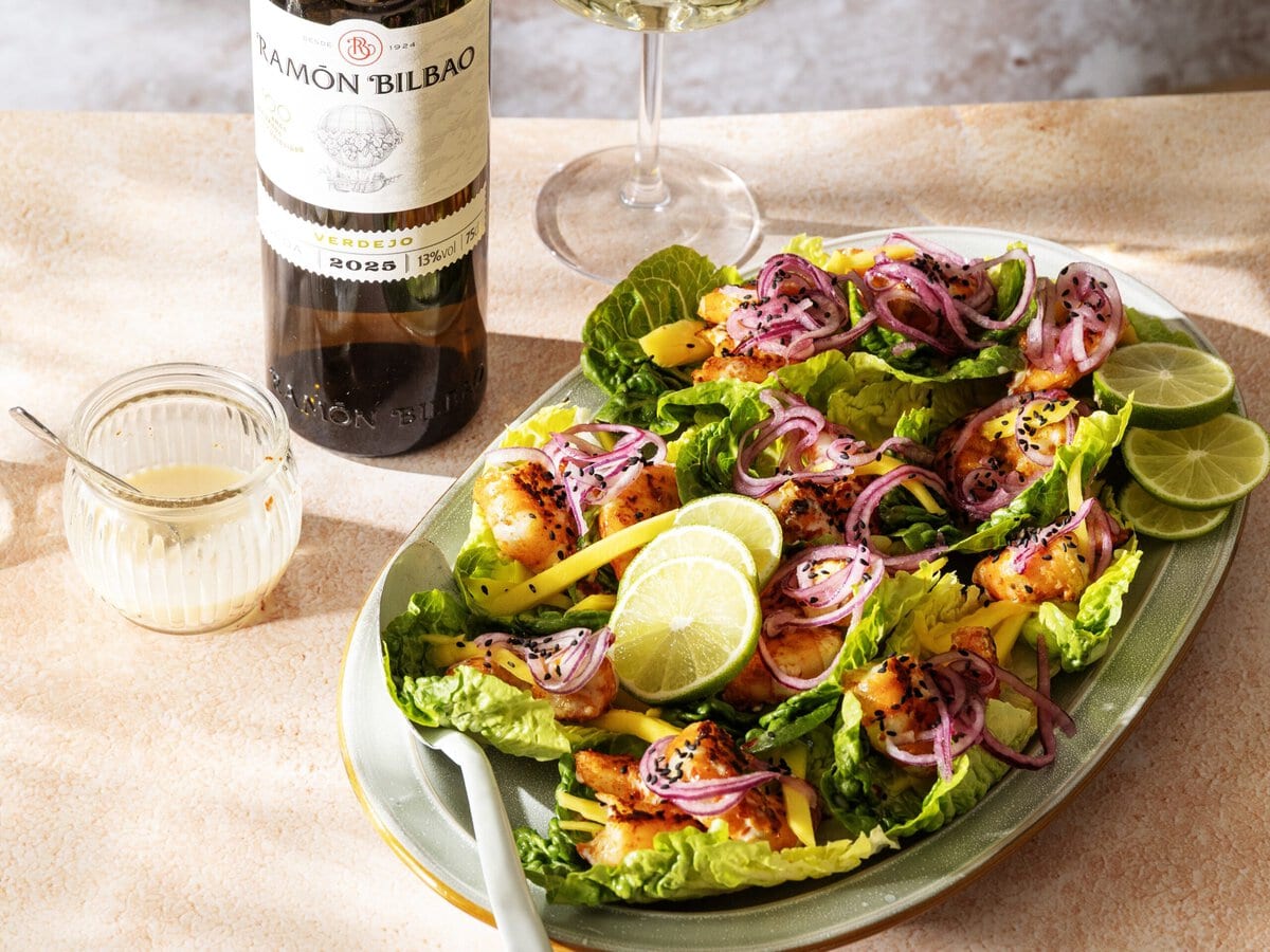 Mango-garnalensalade met gamba's