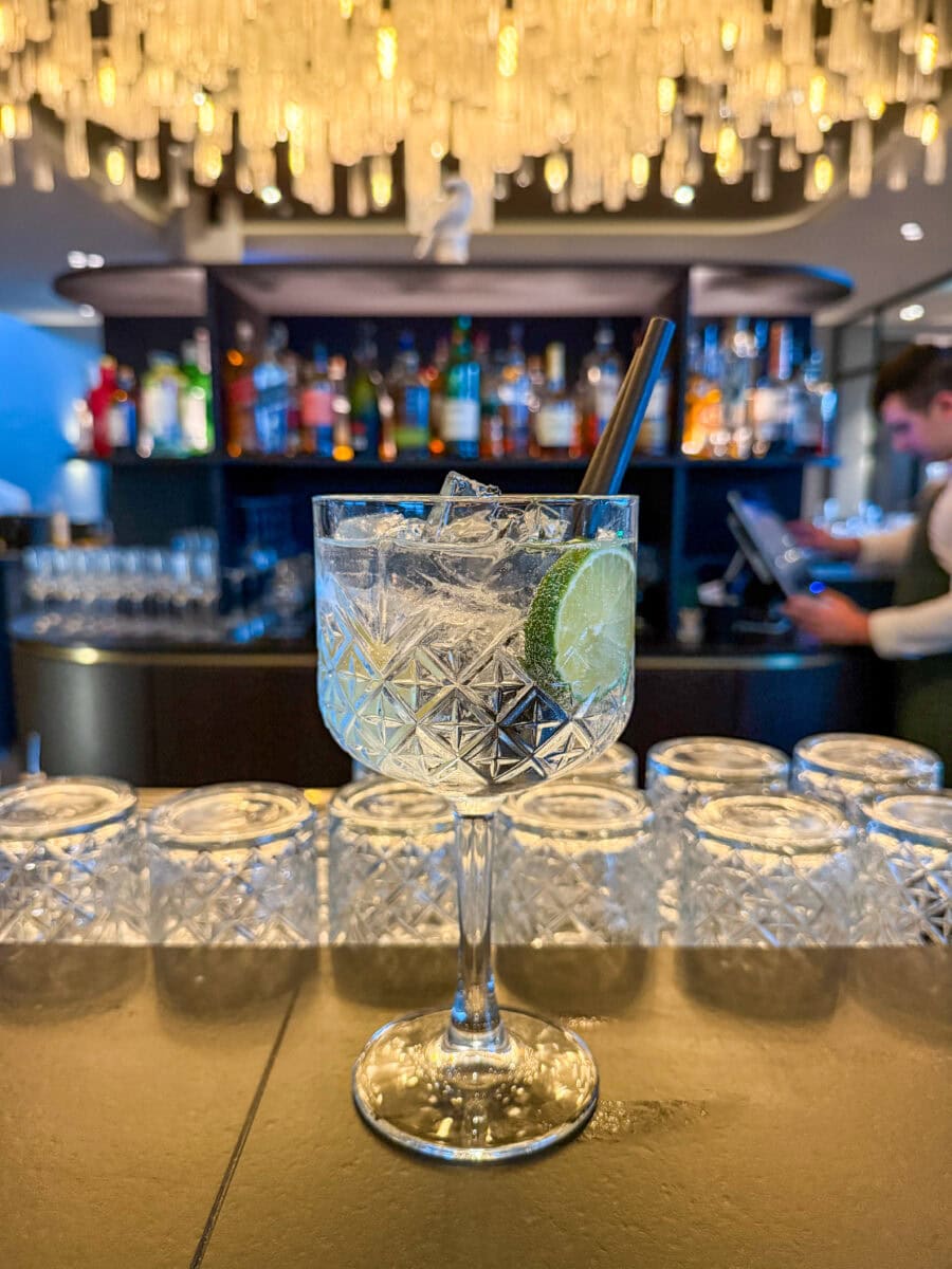 Gin-tonic aan de bar bij Restaurant ZUID5