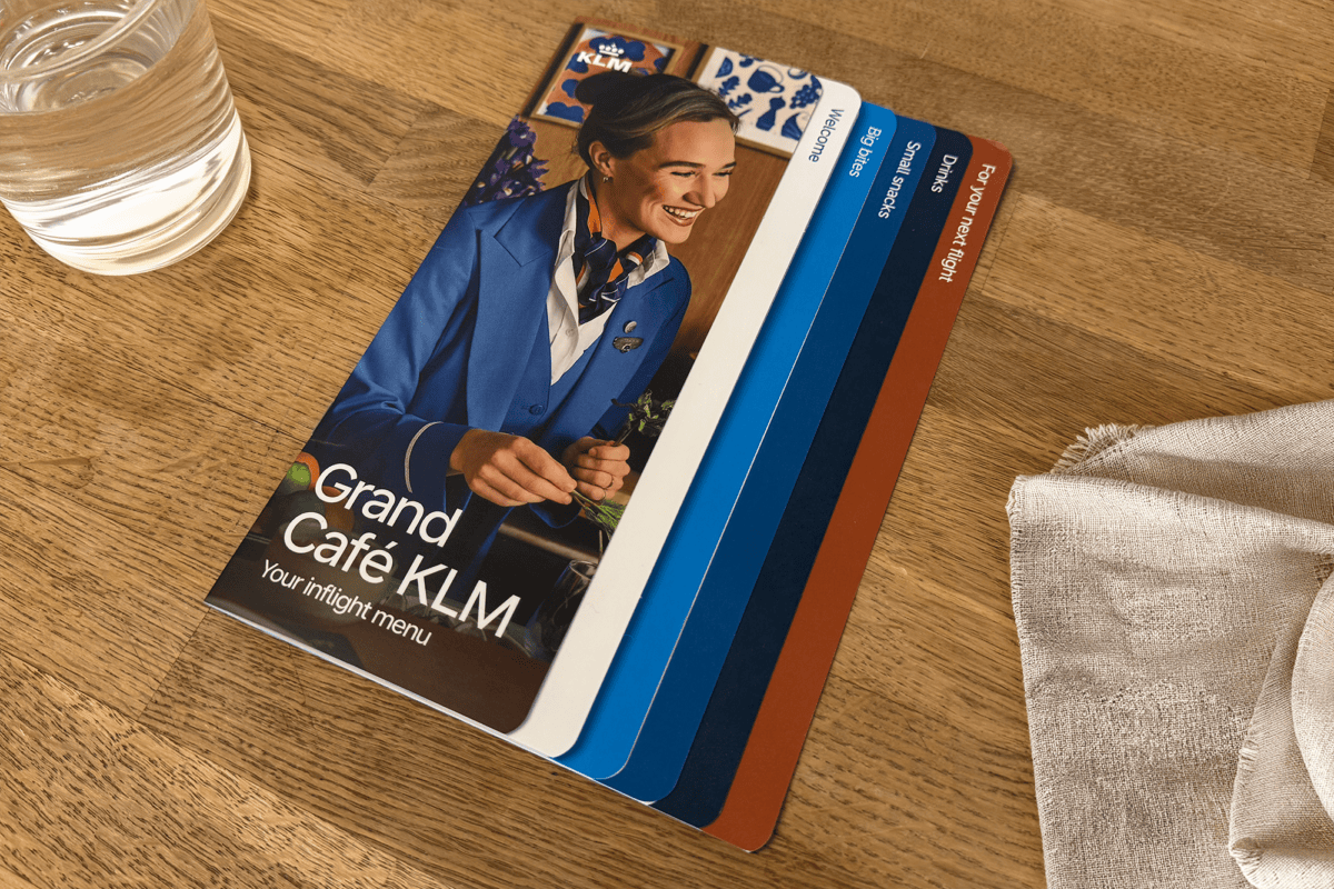 Menukaart van KLM