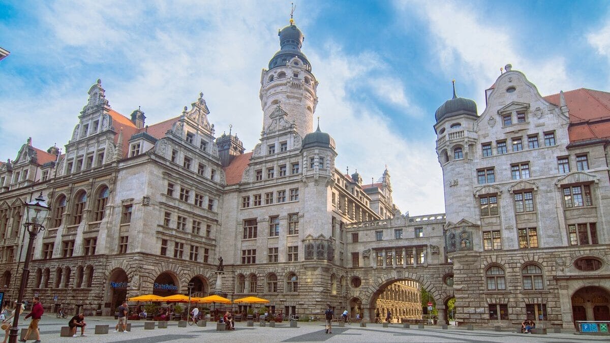 Plein in de Duitse stad Leipzig