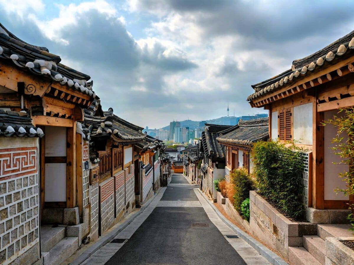 Wijk in Seoul met hanoks
