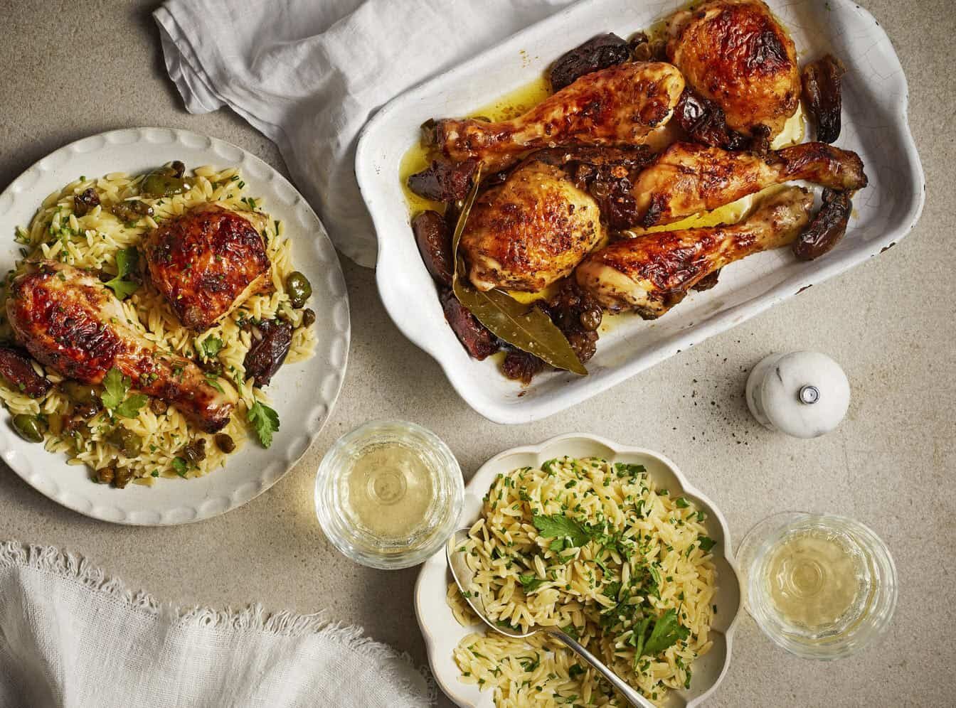 Kip-marbella met orzo