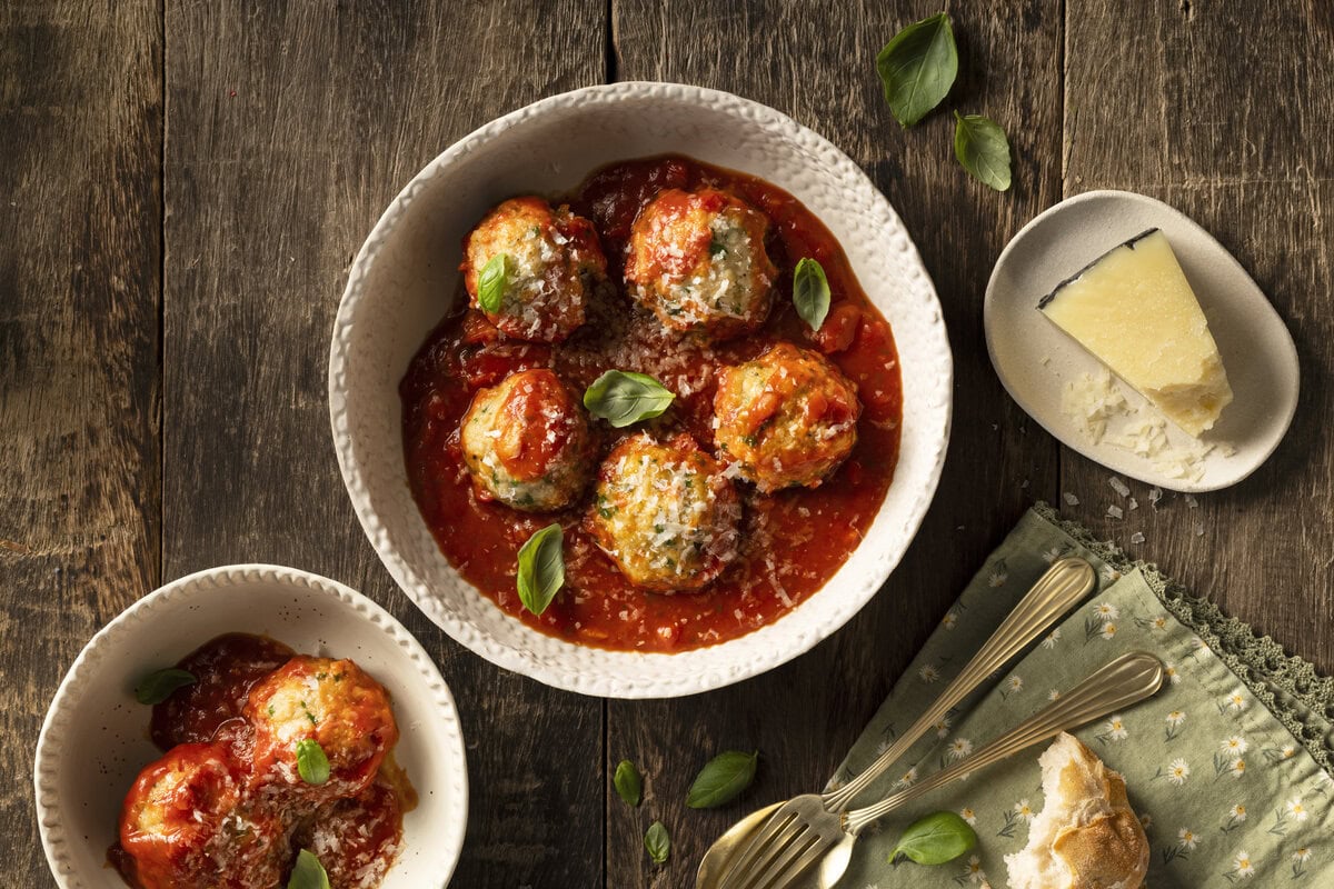 Polpette, gehaktballetjes, in tomatensaus